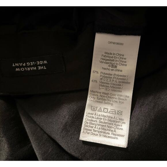 Madewell Women’s 0 Harlow Wide Leg Pant Black Satin High Rise Trouser - Picture 10 of 16